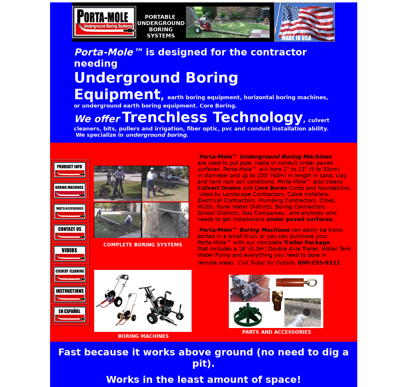 Example of an outdated business website